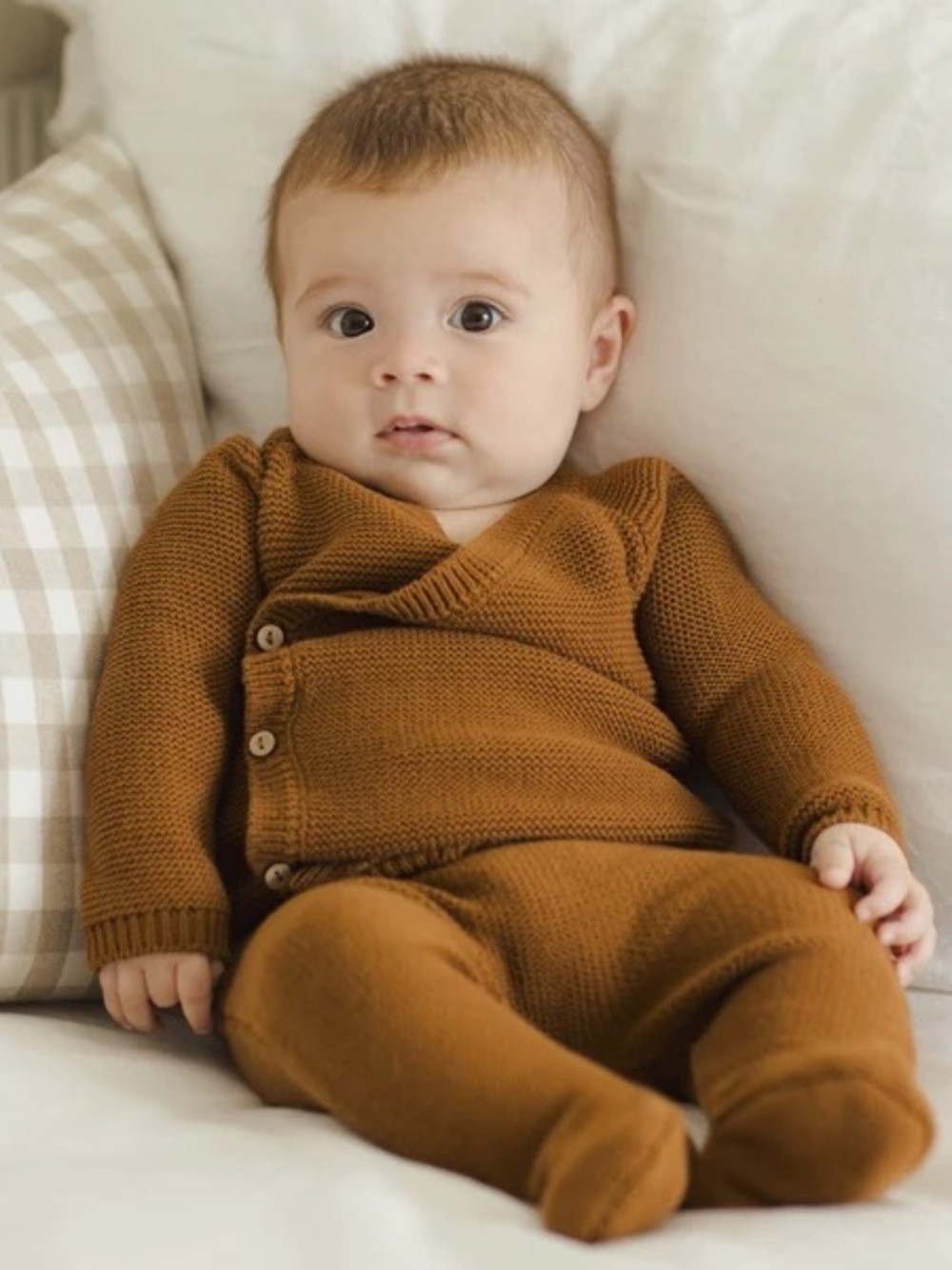 Quincy Mae Cinnamon Footed Knit Pants In Size 3-6M NWT